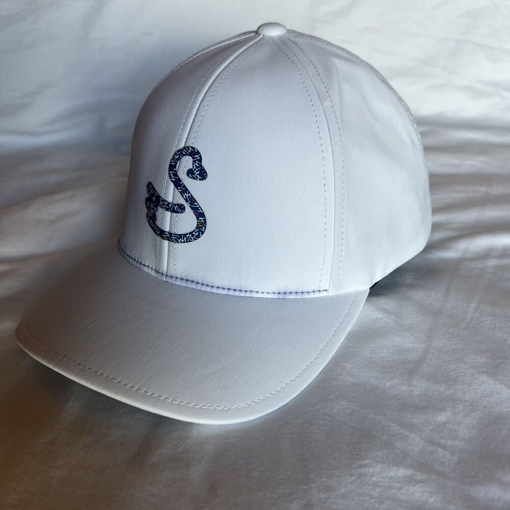 Swannies Golf Hat Snap Back Adjustable White Cap